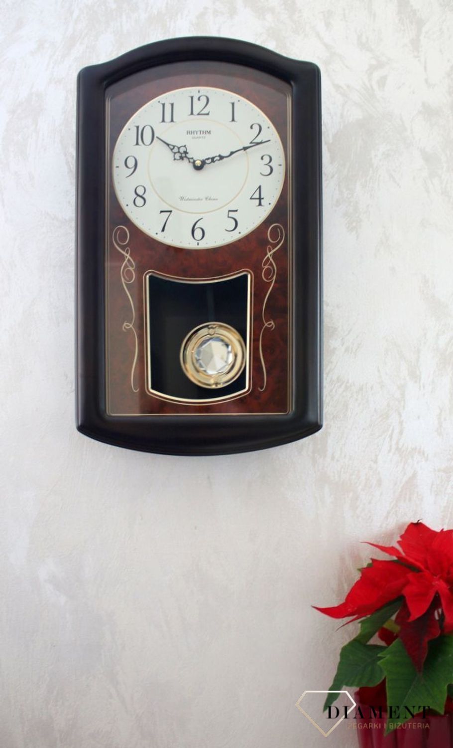 Zegar ścienny z wahadłem Kurant Rhytm CMJ321NR06 ✓ Zegar ścienny z wahadłem i melodią. Japoński zegar ścienny ✓zegary ścienne w sklepie z zegarami  (2).JPG