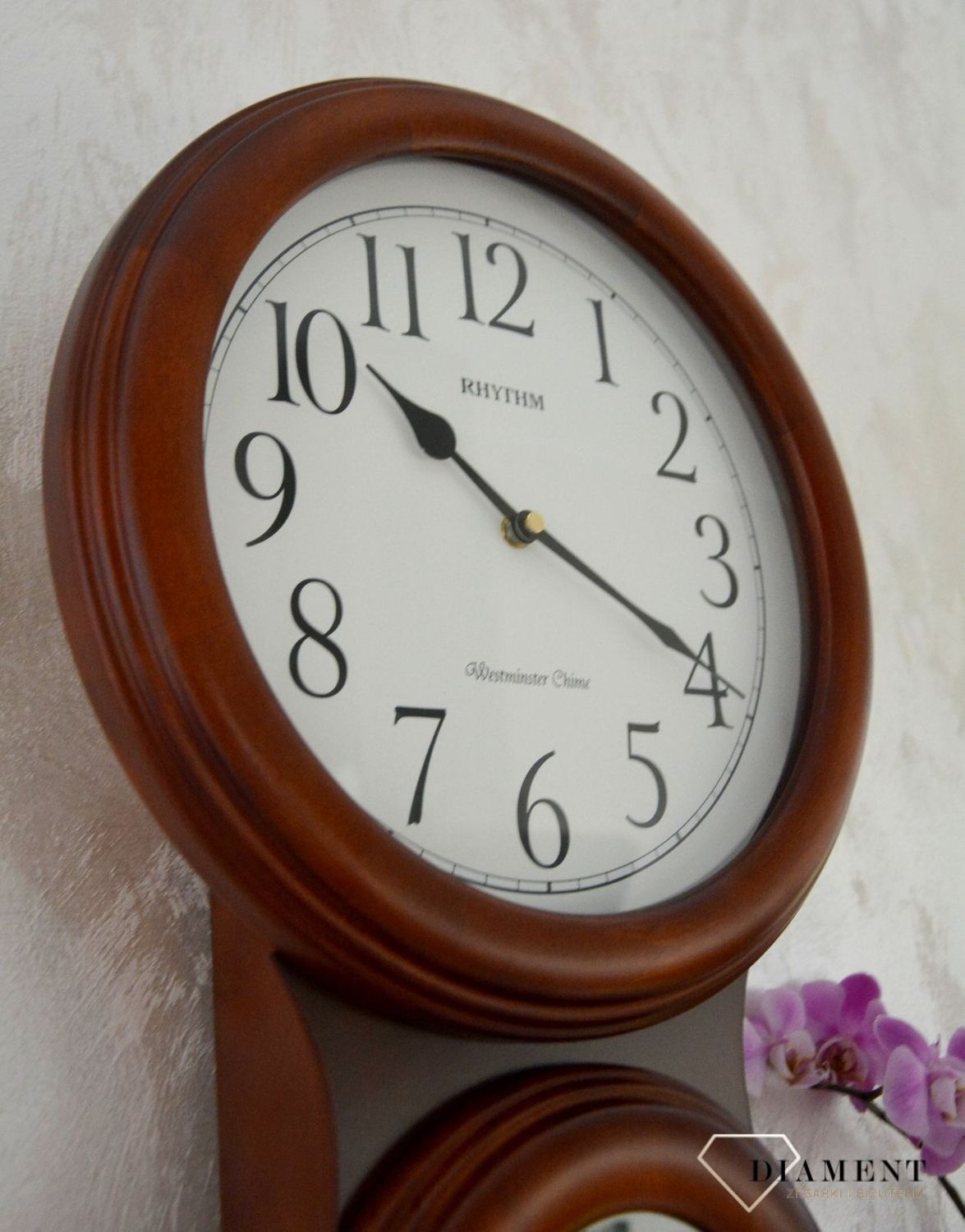 Zegar ścienny Rhythm drewniany z wahadłem CMJ575NR06ybnfgy.jpg