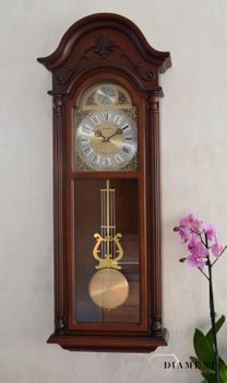 Zegar ścienny drewniany z wahadłem Rhythm CMJ578NR06. Zegar z japońskim mechanizmem. Drewniane zegary z duszą na ścianę (3).JPG