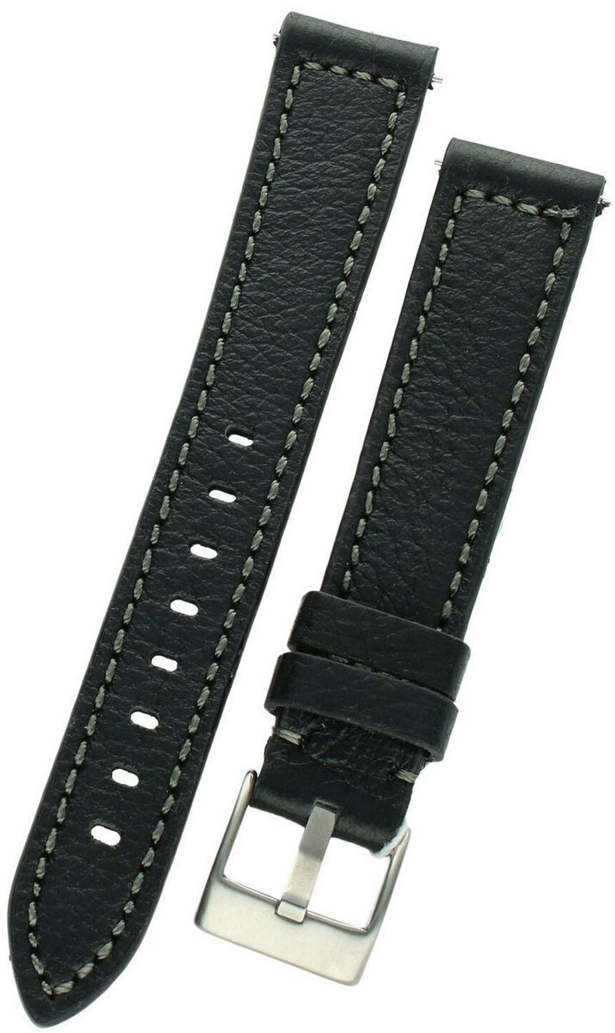 Czarny skórzany pasek Diloy 18mm – srebrna sprzączka, długość 128 cm.jpg