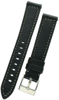 Czarny skórzany pasek Diloy 18mm – srebrna sprzączka, długość 128 cm.jpg