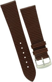 Brązowy skórzany pasek do zegarka Diloy 22mm – elegancka faktura, stalowa sprzączka.jpg