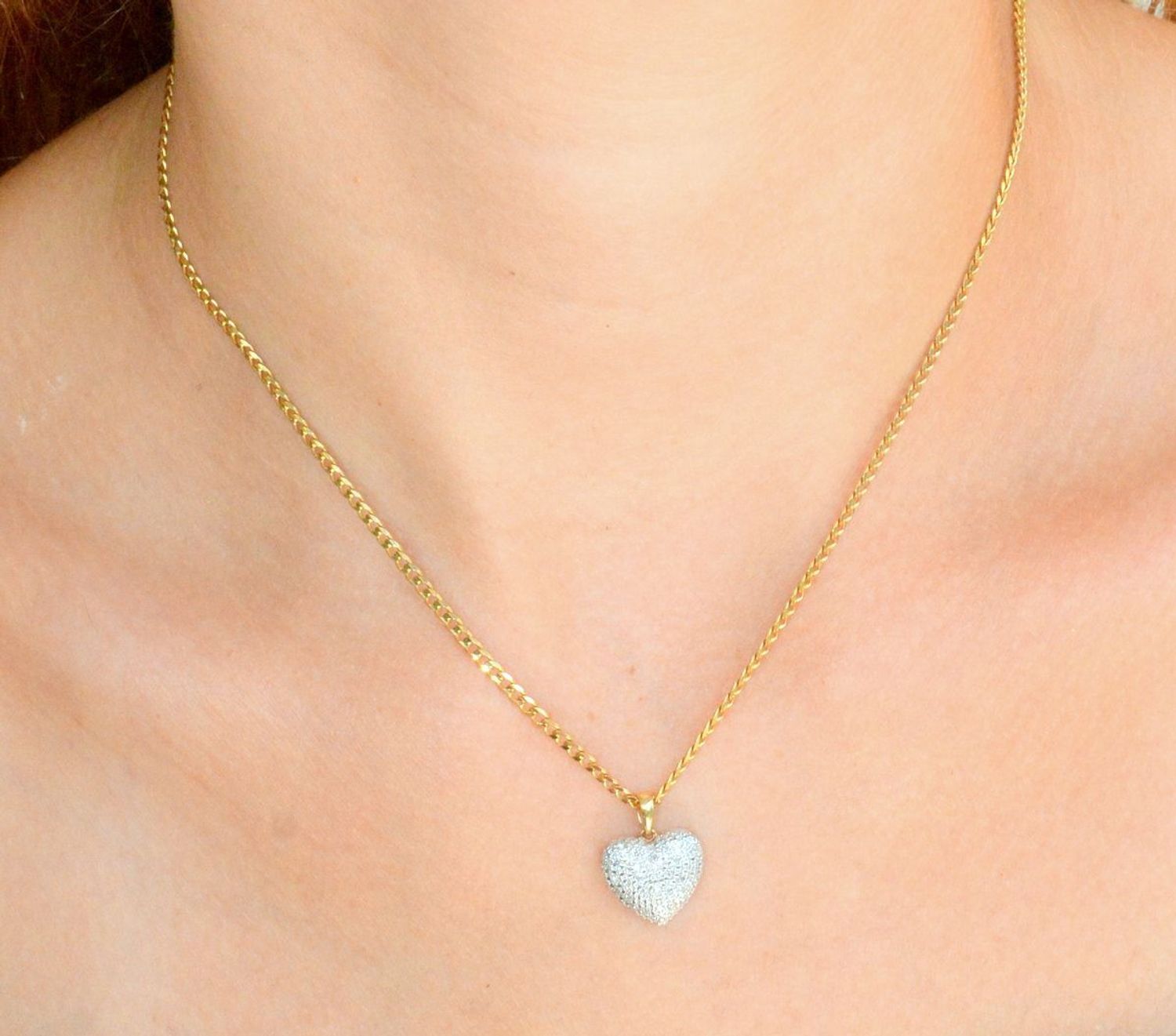 Zawieszka złota Wypukłe serce z 33 Diamentami 585 CP2394Y.jpg