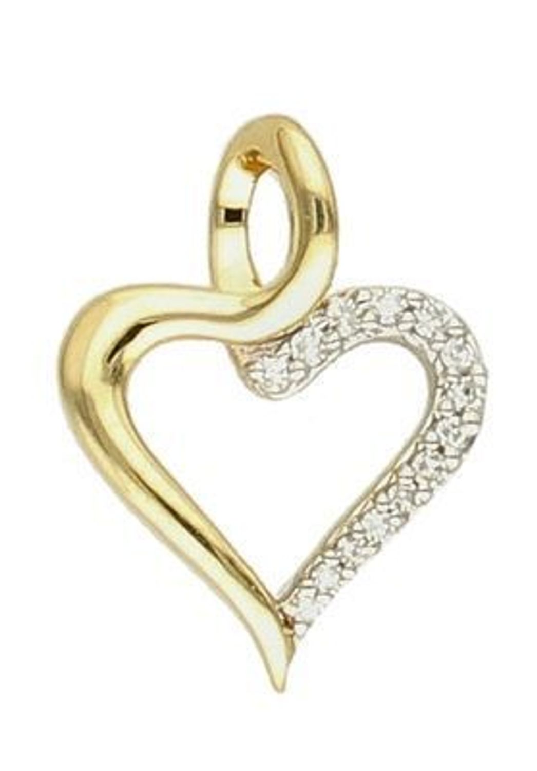 Zawieszka złota Biżuteryjne serduszko z 14 Diamentami 585 CP4736Y.jpg