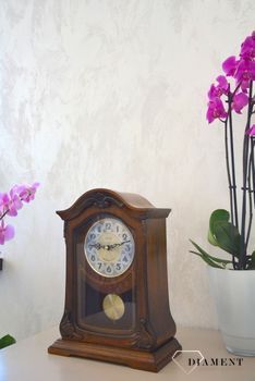 🕰 Zegar drewniany kominkowy Rhythm Ciemny Orzech CRJ717CR06 ✅ Zegar kominkowy wykonany z wytrzymałego materiału jakim jest drewno w kolorze ciemnego (1).JPG