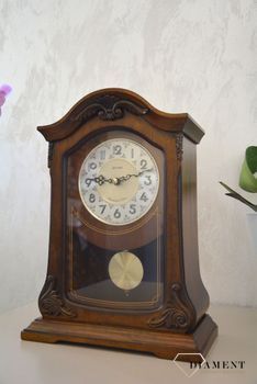 🕰 Zegar drewniany kominkowy Rhythm Ciemny Orzech CRJ717CR06 ✅ Zegar kominkowy wykonany z wytrzymałego materiału jakim jest drewno w kolorze ciemnego (11).JPG