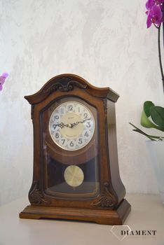 🕰 Zegar drewniany kominkowy Rhythm Ciemny Orzech CRJ717CR06 ✅ Zegar kominkowy wykonany z wytrzymałego materiału jakim jest drewno w kolorze ciemnego (2).JPG