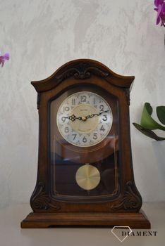 🕰 Zegar drewniany kominkowy Rhythm Ciemny Orzech CRJ717CR06 ✅ Zegar kominkowy wykonany z wytrzymałego materiału jakim jest drewno w kolorze ciemnego (6).JPG