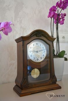 🕰 Zegar drewniany kominkowy Rhythm Ciemny Orzech CRJ717CR06 ✅ Zegar kominkowy wykonany z wytrzymałego materiału jakim jest drewno w kolorze ciemnego (7).JPG