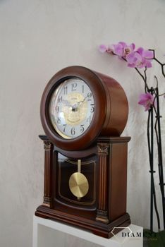 Zegar kominkowy drewniany z wahadłem RHYTHM Orzech CRJ722CR06 🕰 Zegar kominkowy drewniany wykonany z wytrzymałego materiału w kolorze orzech (4).JPG