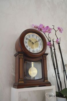Zegar kominkowy drewniany z wahadłem RHYTHM Orzech CRJ722CR06 🕰 Zegar kominkowy drewniany wykonany z wytrzymałego materiału w kolorze orzech (5).JPG