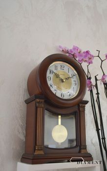 Zegar kominkowy drewniany z wahadłem RHYTHM Orzech CRJ722CR06 🕰 Zegar kominkowy drewniany wykonany z wytrzymałego materiału w kolorze orzech (6).JPG
