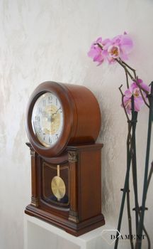 Zegar kominkowy drewniany z wahadłem RHYTHM Orzech CRJ722CR06 🕰 Zegar kominkowy drewniany wykonany z wytrzymałego materiału w kolorze orzech (7).JPG