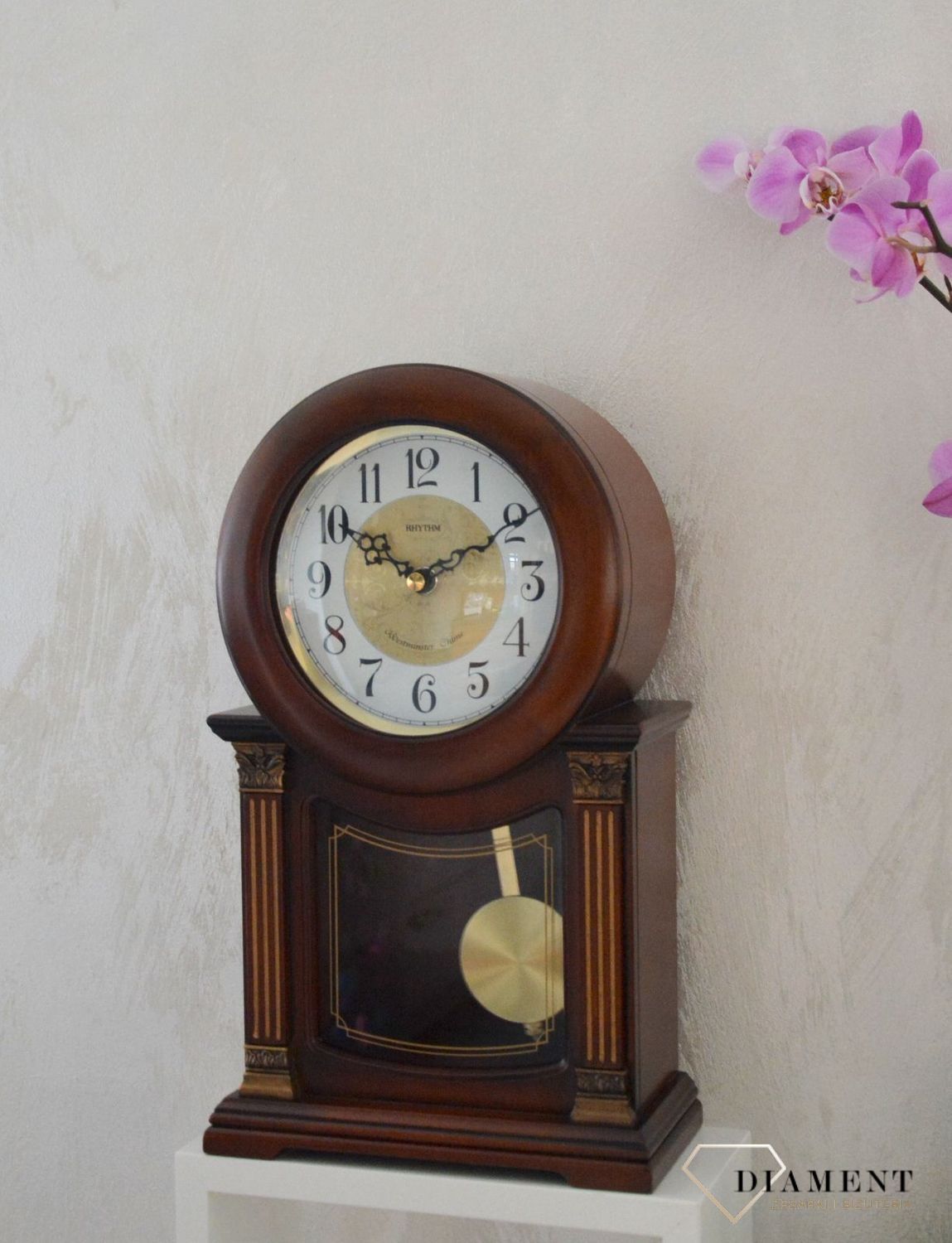 Zegar kominkowy drewniany RHYTHM Orzech CRJ722CR06.jpg