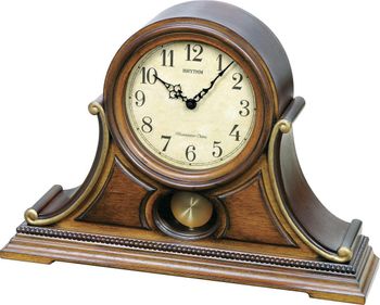 Zegar kominkowy drewniany Rhythm CRJ733UR06. Klasyczny czytelny drewniany zegar kominkowy retro RHYTHM SIP WSM Tuscany II..jpg