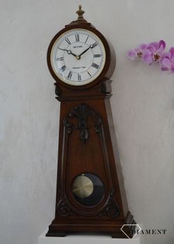 Efektowny zegar kominkowy drewniany RHYTHM Orzech CRJ749NR06 🕰  Zegar kominkowy wykonany z wytrzymałego materiału jakim jest drewno w barwie orzecha (2).JPG