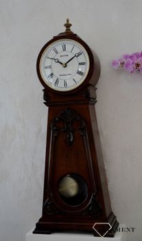 Efektowny zegar kominkowy drewniany RHYTHM Orzech CRJ749NR06 🕰  Zegar kominkowy wykonany z wytrzymałego materiału jakim jest drewno w barwie orzecha (4).JPG
