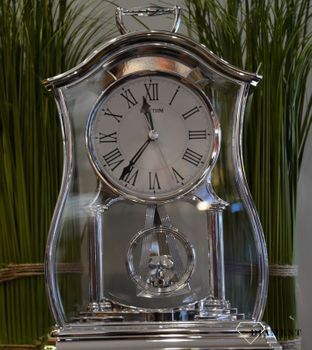 Zegar kominkowy srebrny Rhythm z wahadłem ✓ Zegar kominkowy✓Zegar na kominek wymarzony prezent, prezent na rocznicę (5).JPG