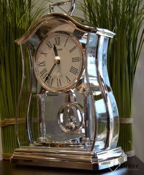 Zegar kominkowy srebrny Rhythm z wahadłem ✓ Zegar kominkowy✓Zegar na kominek wymarzony prezent, prezent na rocznicę (9).JPG