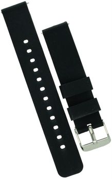 Silikonowy pasek Diloy 18mm – czarny, srebrna stalowa sprzączka.jpg