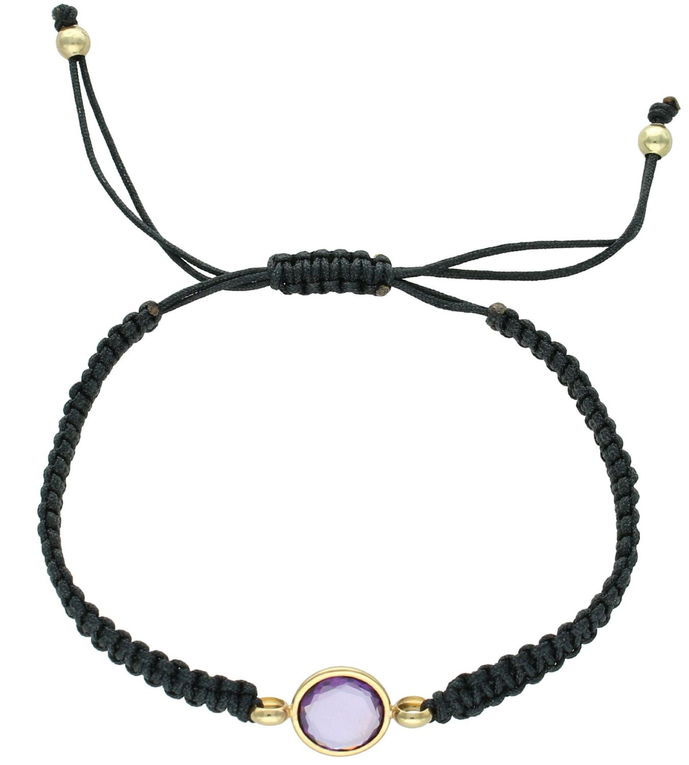 Bransoletka złota na sznureczku czarna ametyst pr 333, CSB03FB Bransoleta złota z czarnym sznurkiem to bardzo modny, nowoczesny akcent dla kobiet lubiących podkreślać swoją indywidualność1.jpg