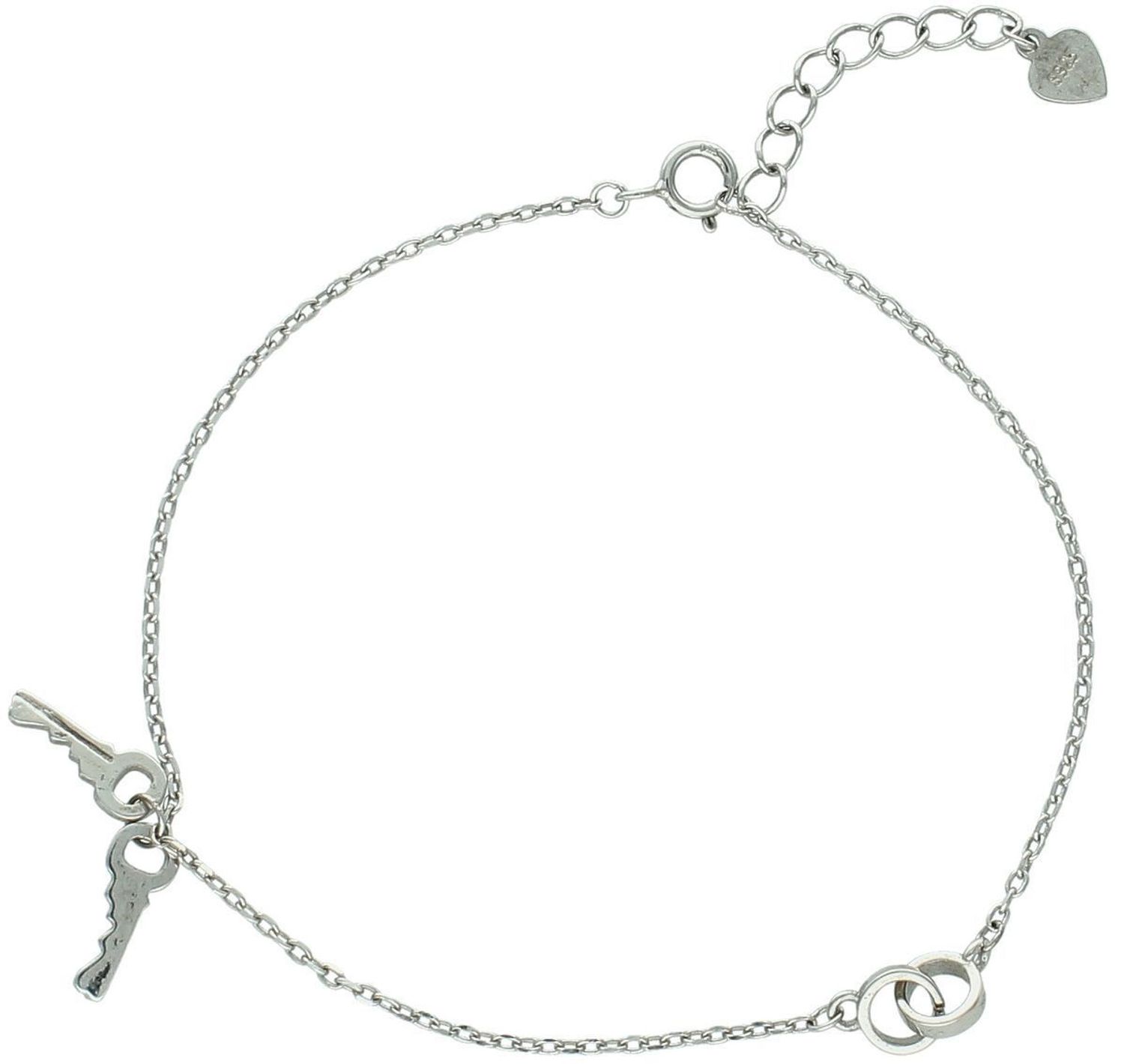 Srebrna bransoletka 925 z wiszącymi kluczykami. Długość 18 cm + 2 cm regulacji. Waga 1,70 g. Subtelny i modny dodatek na każdą okazję.1.jpg