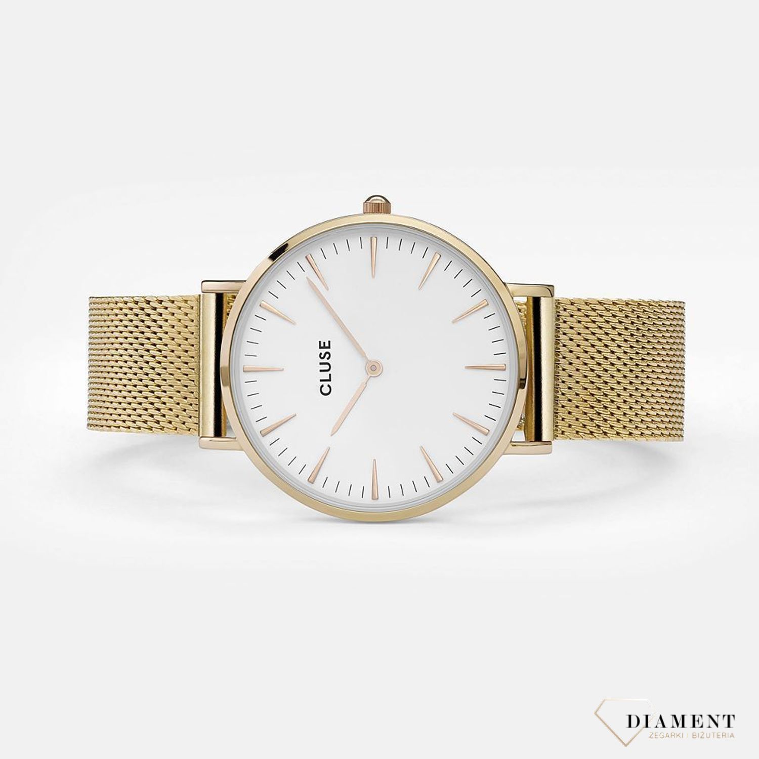 Elegancki zegarek damski w pięknym złotym kolorze, z wyraźną jasną tarcza. Zegarek damski to świetny pomysł na prezent dla kobiety. Darmowa wysyłka! Grawer gratis!v (2).jpg