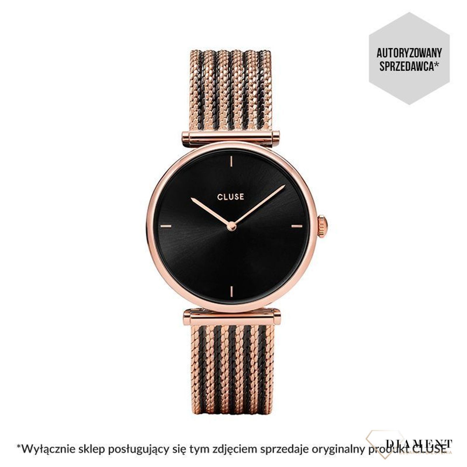 Zegarek damski CLUSE Triomphe Mesh Bicolour Rose Gold Black CW0101208005 (1).jpg