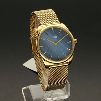 Zegarek damski CLUSE Féroce Petite Gold Colour CW0101212007. Zegarek damski w złotej kolorystyce z niebieską tarczą  (1).jpg