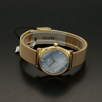 Zegarek damski CLUSE Féroce Petite Gold Colour CW0101212007. Zegarek damski w złotej kolorystyce z niebieską tarczą  (3).jpg