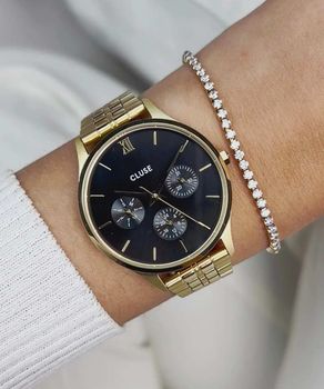 Zegarek damski Cluse Minuit Multifunction CW10707 Gold Black Dial 34 mm multi.jpg
