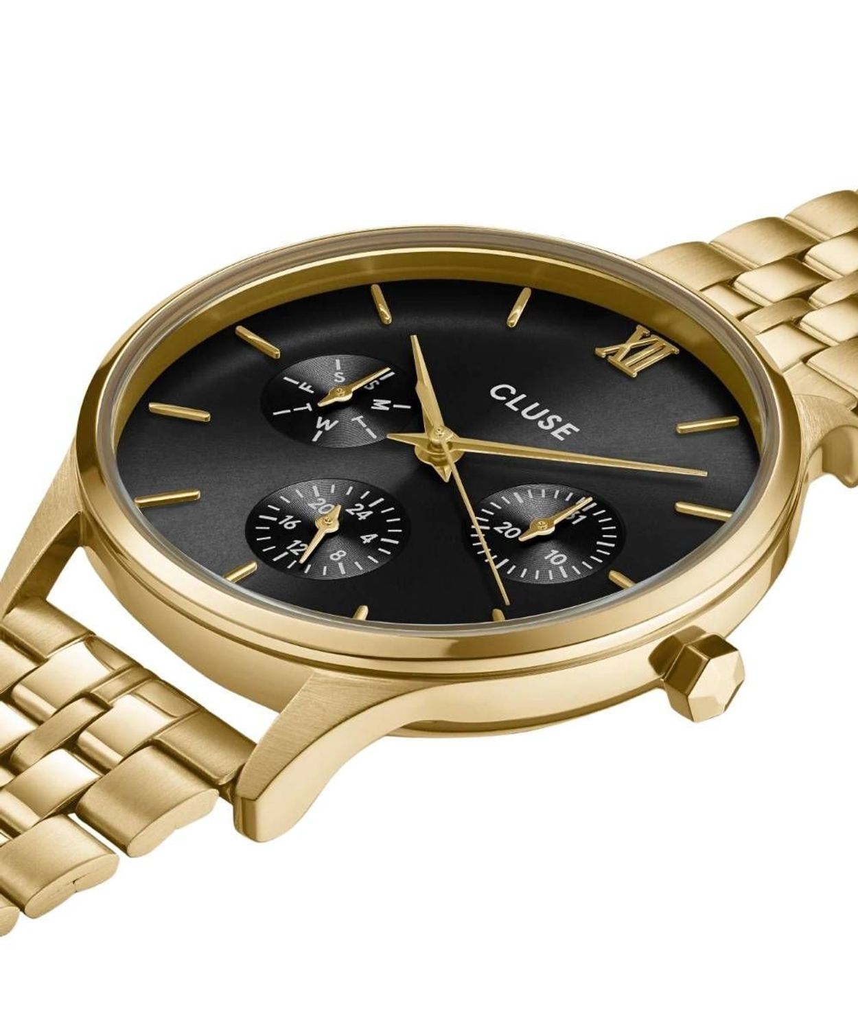 Zegarek damski Cluse Minuit Multifunction CW10707 Gold Black Dial 34 mm.jpg