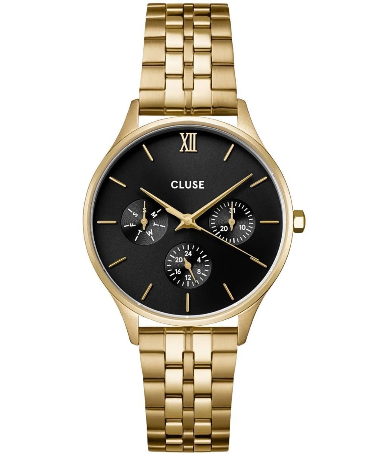 Zegarek damski Cluse Minuit Multifunction CW10707 Gold Black Dial 34 mm.jpg