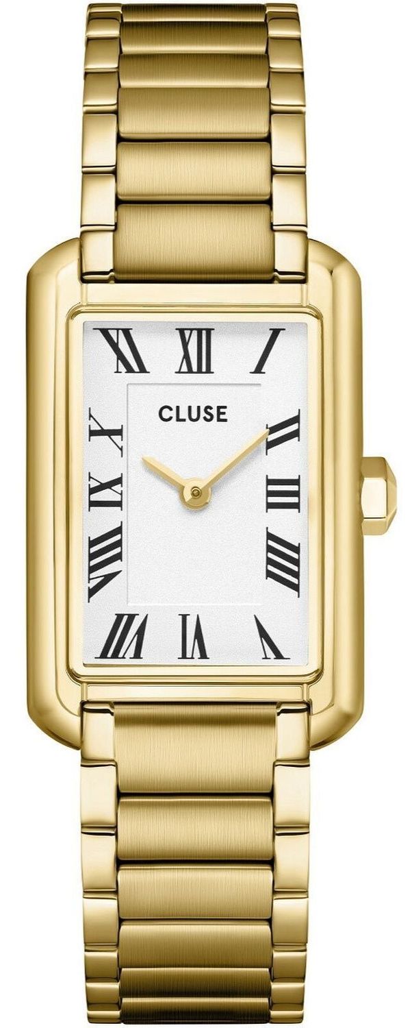 Elegancki zegarek damski Cluse CW15001 Belisenna z kopertą ze stali szlachetnej w złotym odcieniu, białą tarczą, mechanizmem kwarcowym i wodoszczelnością 5 ATM. Bransoleta G-Link z możliwością regulacji długości.1.jpg