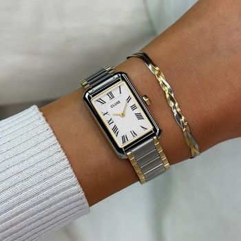 Elegancki zegarek damski Cluse Belisenna CW15003 z kopertą i bransoletą ze stali szlachetnej w kolorze srebrno-złotym. Wodoszczelność do 50 m, mechanizm kwarcowy, mineralne szkło.2.jpg