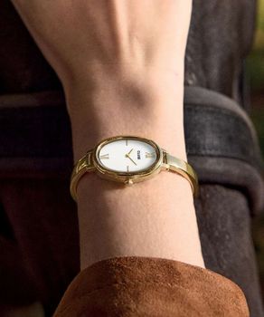 Zegarek damski Cluse L'Ovale CW16101 złoty z białą tarczą na bransolecie gold.jpg