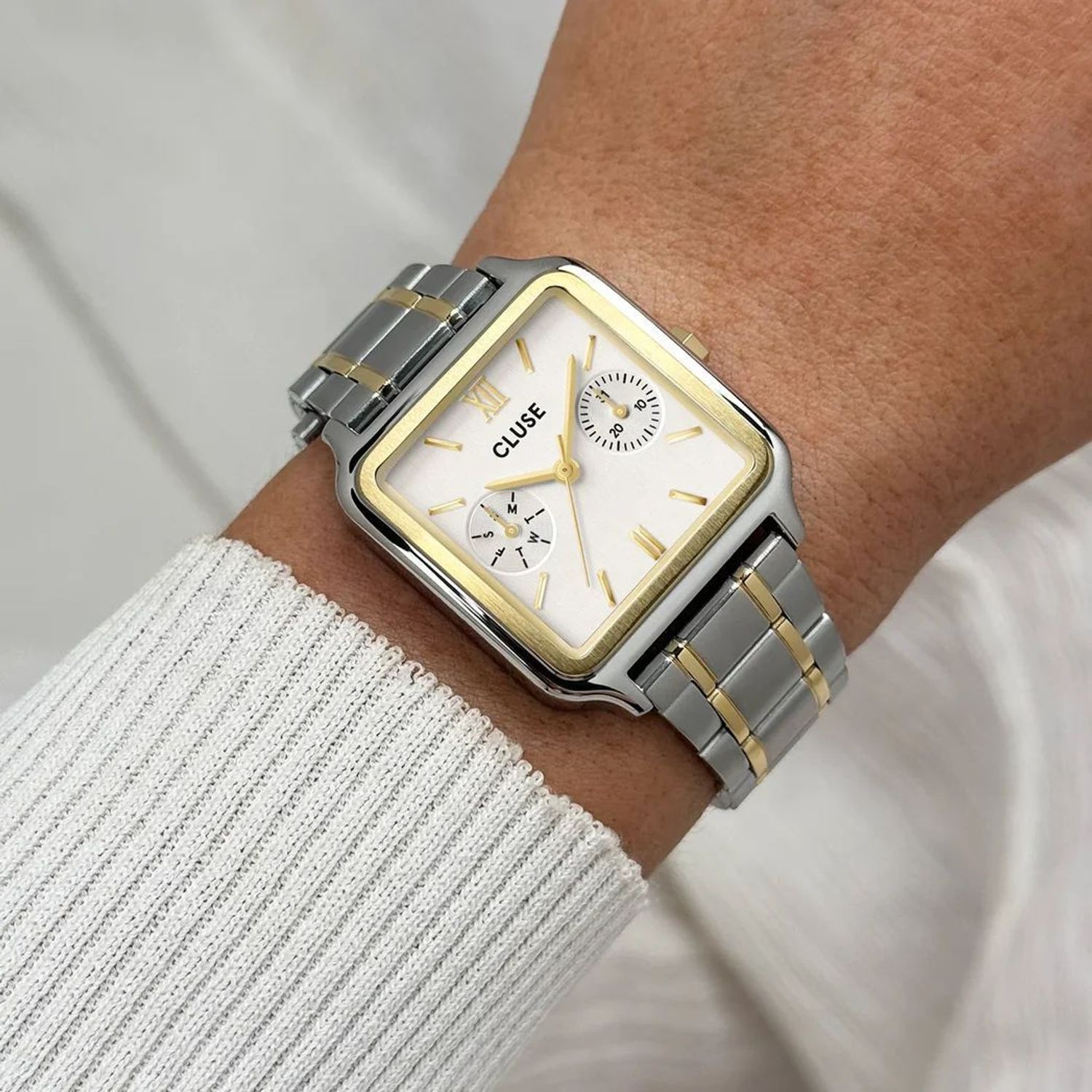 Zegarek damski CLUSE Gracieuse Multifunction CW16402 srebrno-złoty (2).jpg