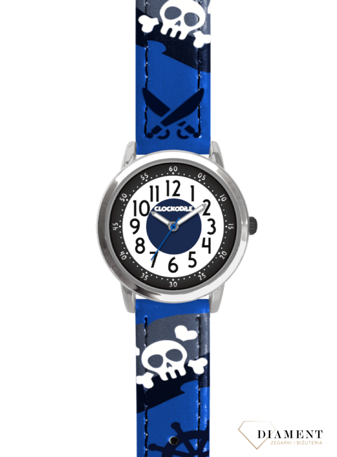 Zegarek dziecięcy dla chłopca Piraci CWB0060 Clockodile. Zegarek sportowy dla chłopca. Wyraźny zegarek dla chłopaka. Pierwszy zegarek. Nauka godziny. Prezent dla dziecka..png