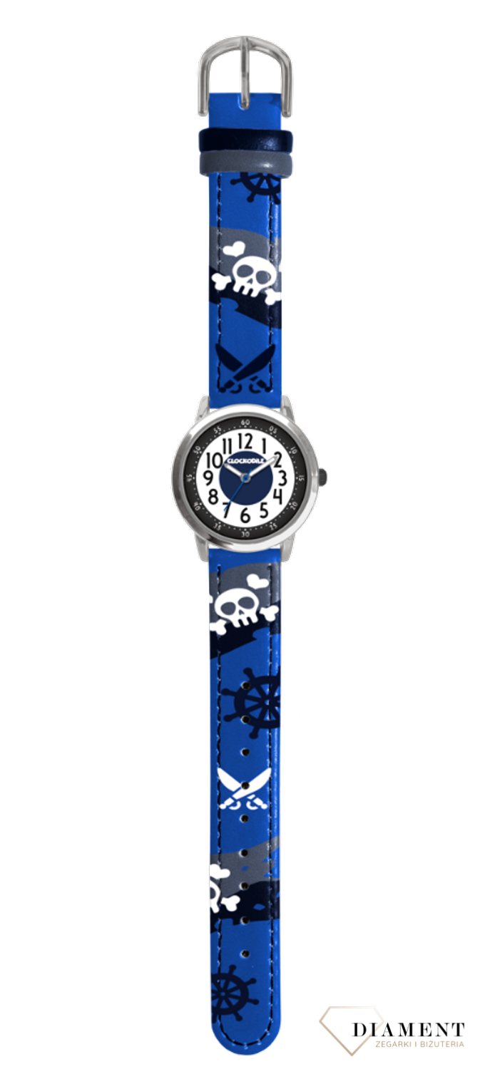 Zegarek dziecięcy dla chłopca Piraci CWB0060 Clockodile. Zegarek sportowy dla chłopca. Wyraźny zegarek dla chłopaka. Pierwszy zegarek. Nauka godziny. Prezent dla dziecka..png