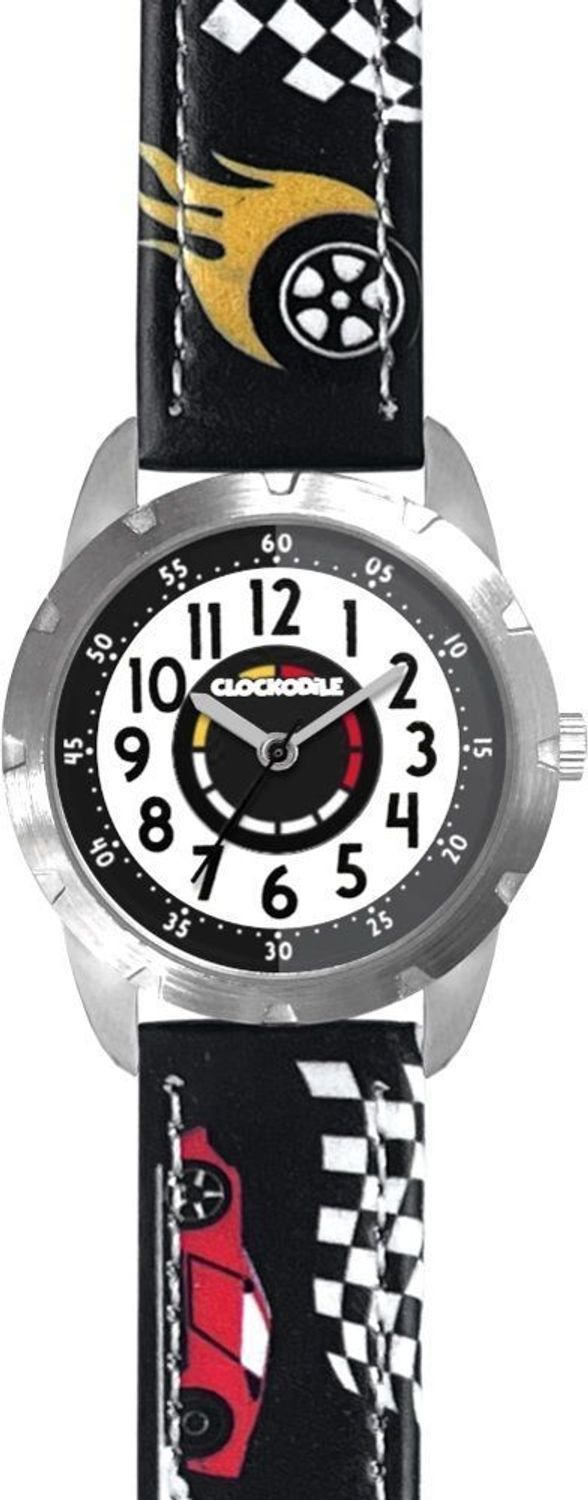 Zegarek Clockodile granatowy zegarek chłopięcy CWB0120 SAMOCHODY WYŚCIGOWE.  Zegarek dla dziecka LAVVU CLOCKODILE CWB0120, wyposażony jest w kwarcowy mechanizm, zasilany za pomocą baterii. Mechanizm japoński mieśc.jpg