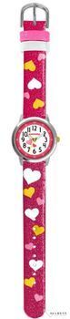 Zegarek dziecięcy dla dziewczynki 'Czerwony brokatowy z serduszkami' CWG5060 (1).jpg