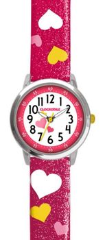 Zegarek dziecięcy dla dziewczynki 'Czerwony brokatowy z serduszkami' CWG5060 (2).jpg