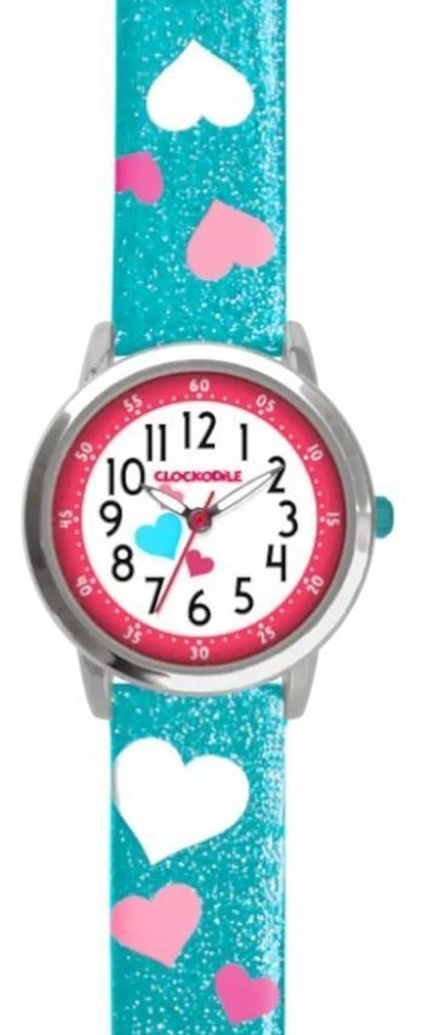 Zegarek dziecięcy dla dziewczynki 'Niebieski brokatowy z serduszkami' CWG5063. Zegarek dla dziecka LAVVU CLOCKODILE CWG5063 czerwony w serduszka na baterię. Zegarek dla dziecka. Dziecięcy pierwszy zegarek. Zegarek do łatwego odczy (4).jpg
