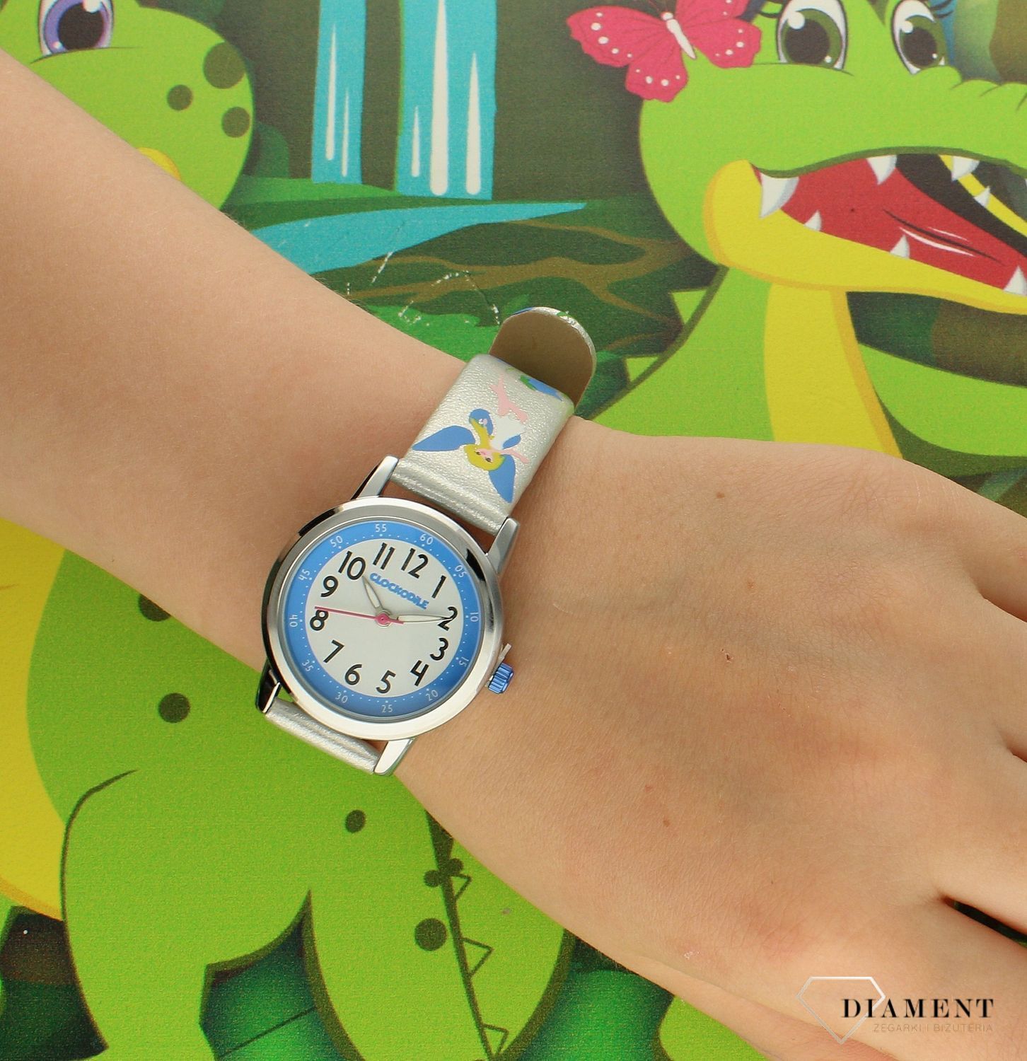 Zegarek dziecięcy dla dziewczynki 'Niebieska kwiatowa wróżka' CWG5083. Zegarek dla dziecka LAVVU CLOCKODILE CWG5083 niebieska wróżka na baterię. Zegarek dla dziecka. Dziecięcy pierwszy zegarek. Zegarek do łatwego odczytania godziny (1).jpg
