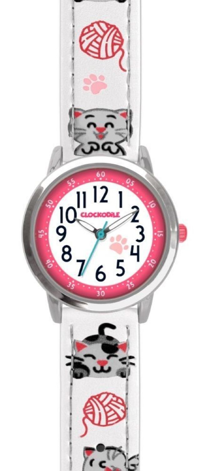Zegarek dziecięcy dla dziewczynki 'Biały pasek w kotki' CWG5140. Zegarek dla dziecka LAVVU CLOCKODILE CWG514asbiały w kotki na baterię. Zegarek dla dziecka. Dziecięcy pierwszy zegarek. Zegarek do łatwego odczytania godziny. Na pre (6).jpg