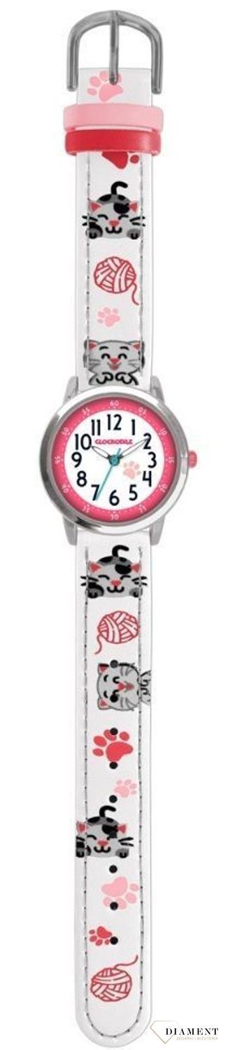 Zegarek dziecięcy dla dziewczynki 'Biały pasek w kotki' CWG5140. Zegarek dla dziecka LAVVU CLOCKODILE CWG514asbiały w kotki na baterię. Zegarek dla dziecka. Dziecięcy pierwszy zegarek. Zegarek do łatwego odczytania godziny. Na pre (6).jpg