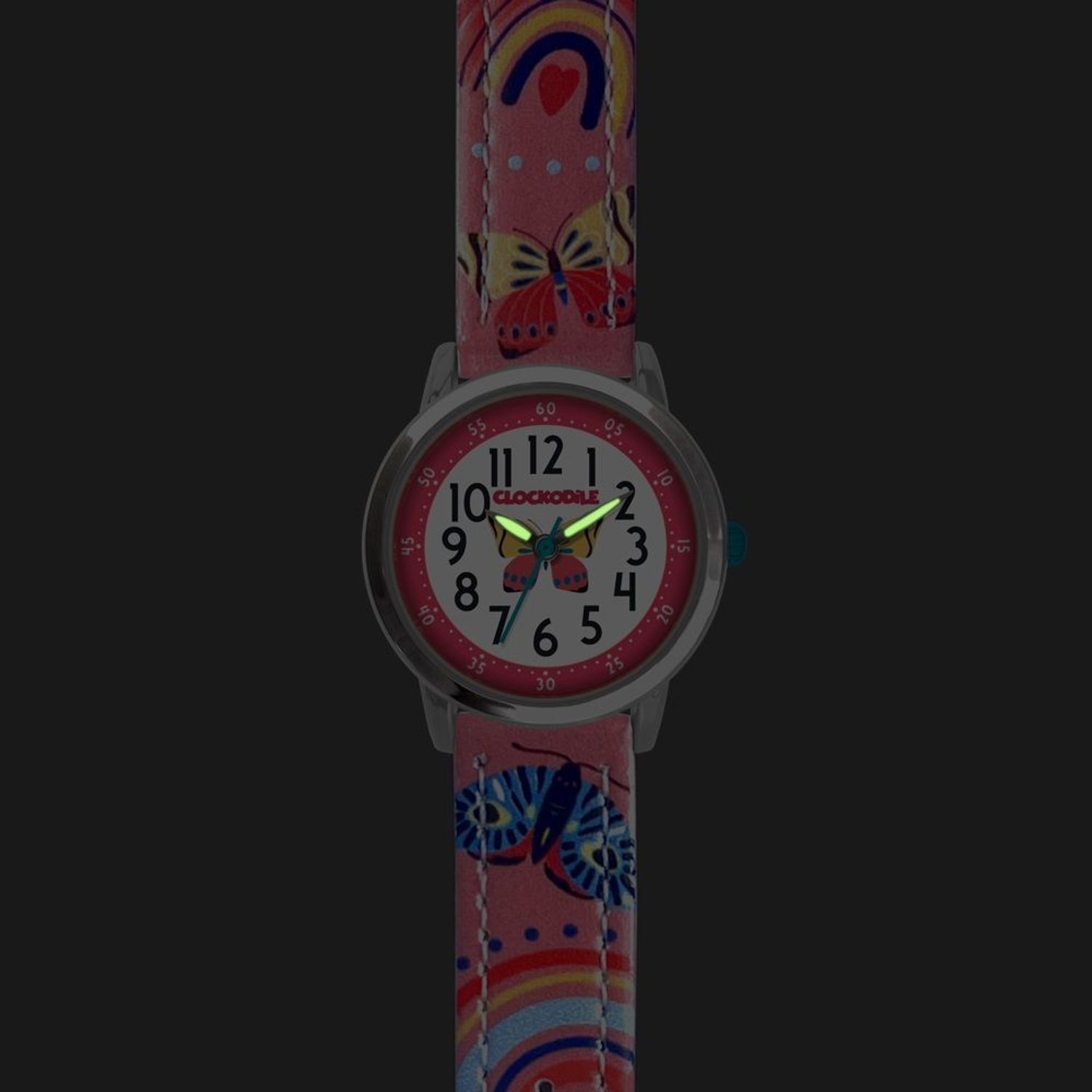 Zegarek Clockodile Różowy zegarek dla dziewczynek CWG5180 MOTYL Zegarek dla dziecka LAVVU CLOCKODILE CWG5180, wyposażony jest w kwarcowy mechanizm, zasilany za pomocą baterii. Mechanizm japoński mieści się w wyt (2).jpg