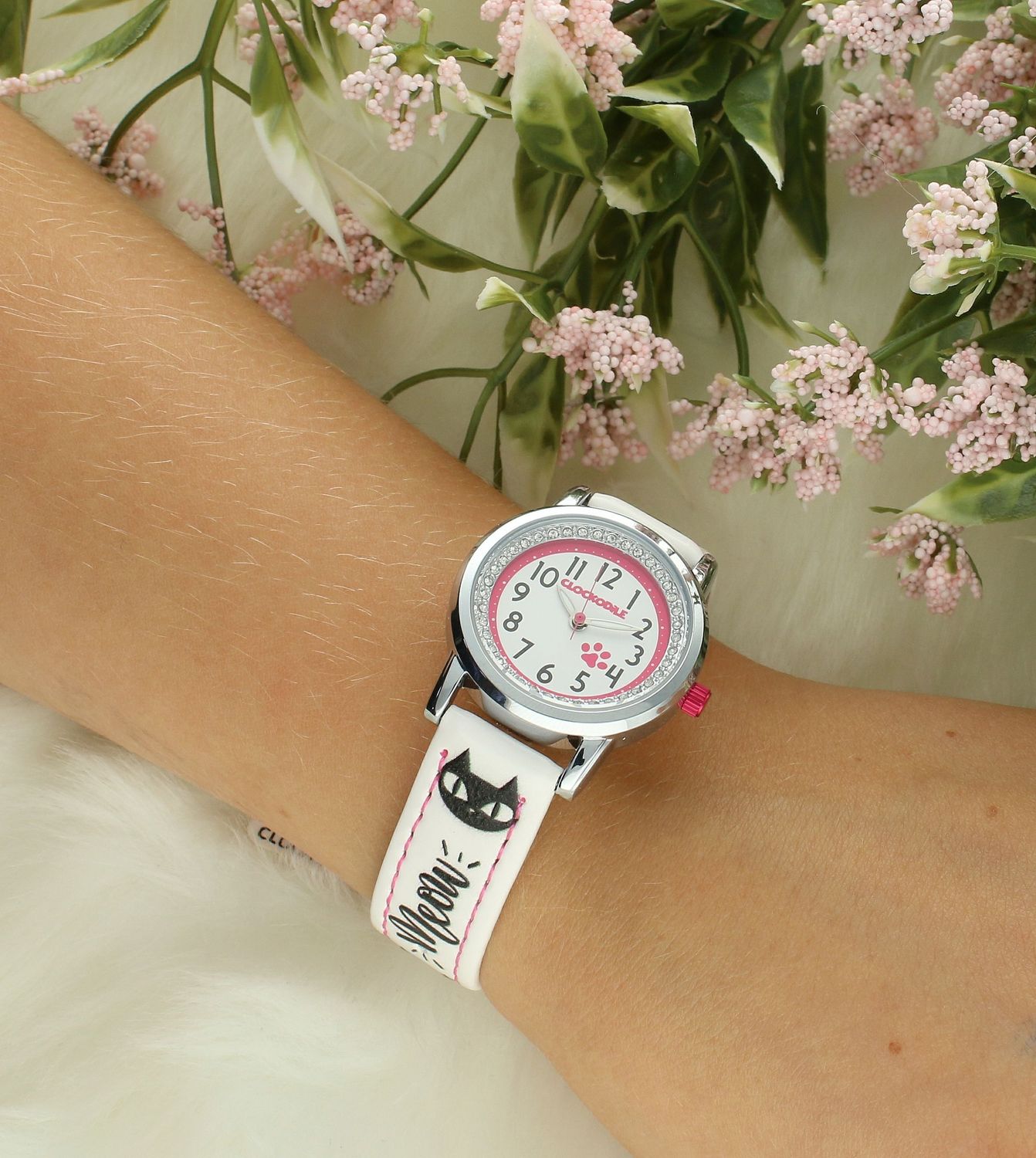 Zegarek dla dziewczynki Clockodile CWG5191 kotki . Zegarek dla dziecka LAVVU CLOCKODILE CWG5191,.jpg