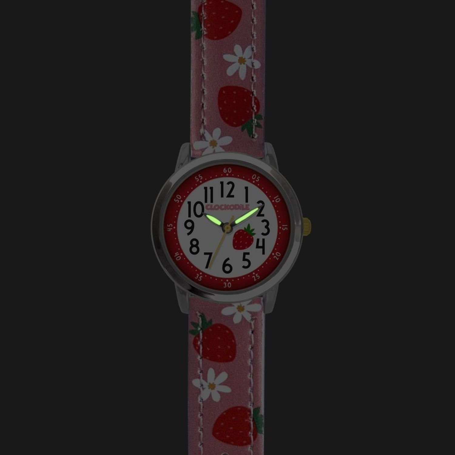 Zegarek Clockodile dziewczęcy różowy CWG5220 TRUSKAWKI.Zegarek dla dziewczynki Clockodile CWG5220 serduszka. Zegarek dla dziecka LAVVU CLOCKODILE CWG5220, wyposażony jest w kwarcowy mechanizm, zasilany za pomocą (2).jpg