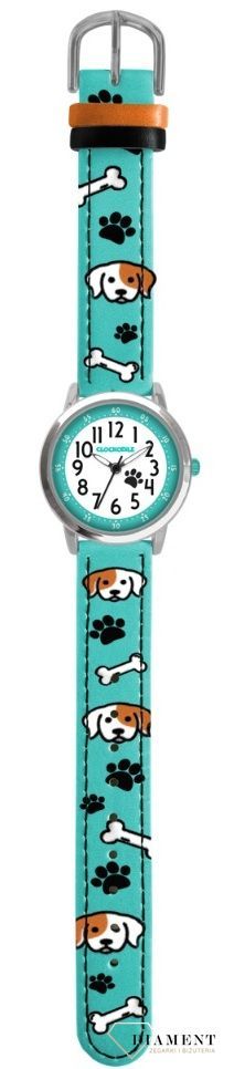 Zegarek dziecięcy dla dziewczynki 'Niebieski pasek w pieski' CWX0040.  Zegarek dla dziecka LAVVU CLOCKODILE CWX0040 niebieski w pieski na baterię. Zegarek dla dziecka. Dziecięcy pierwszy zegarek. Zegarek do łatwego odczytania godzin (1).jpg
